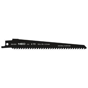 Sabre saw blade, HM, 152 x 19 x 1.2 mm, 6TPI