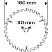 Saw blade, widia, 160 x 30 mm, 48 teeth