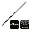 Spiral wood drill bit, 3x60 mm