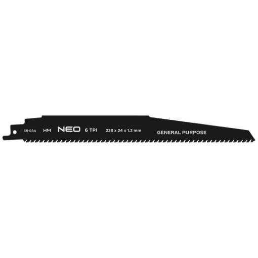 Sabre saw blade, HM, 228 x 24 x 1.2 mm, 6TPI