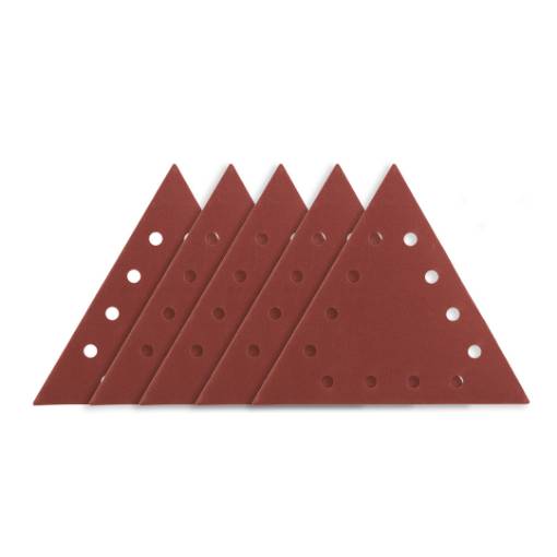 Velcro-backed sanding paper K180, triangular with 12 holes, 5pc for sander 59G264