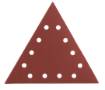 Velcro-backed sanding paper K180, triangular with 12 holes, 5pc for sander 59G264