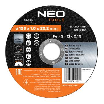 Metal cutting-off wheel 125 x 1.0 x 22.2 mm, 41 A60-R-BF, INOX