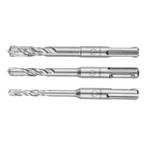 SDS Plus concrete drill bit set, quatro, set of 3 pcs. - 6, 8, 10 x 110 mm