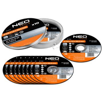 Metal cutting disc 115 x 1.0 x 22.2 mm, 41 A60-R-BF, 10 pcs.