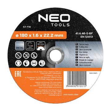Cutting disc for metal 180 x 1.6 x 22.2 mm, 41 A46-S-BF