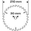 Saw blade, widia, 210 x 30 mm, 100 teeth, for aluminium