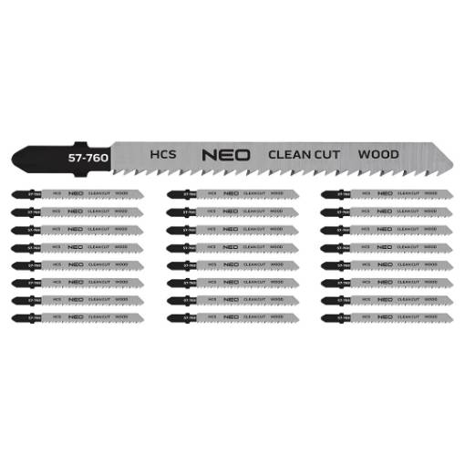Jigsaw blades, 10TPI, HCS, T-handle, 25 pcs, clean cut