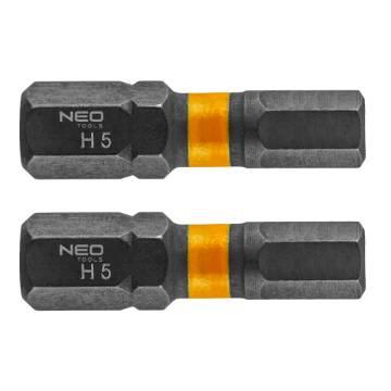HEX5 x 25 mm impact bits, 2 pcs.