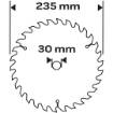 Saw blade, widia, 235 x 30 mm, 36 teeth