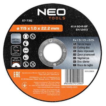 Metal cutting-off wheel 115 x 1.0 x 22.2 mm, 41 A60-R-BF, INOX