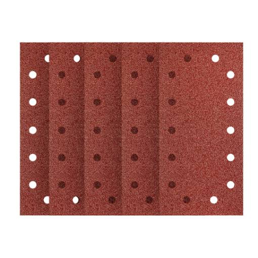 Velcro-backed sanding paper 115 x 230 mm, P60, 5 pcs, with 14 holes