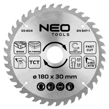Saw blade, widia, 180 x 30 mm, 40 teeth