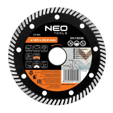 Diamond blade 125x22.2 mm, turbo super thin