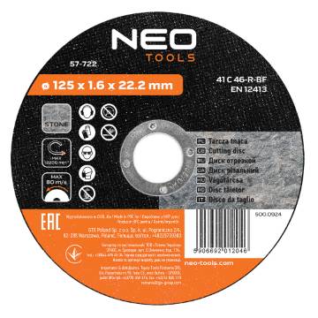 Stone cutting disc 125 x 1.6 x 22.2 mm, 41 C 46-R-BF