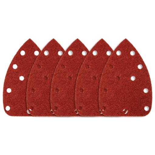 Velcro sanding sheets, iron 80 x 140 mm, P120, 5 pcs, with 11 holes for 59G336