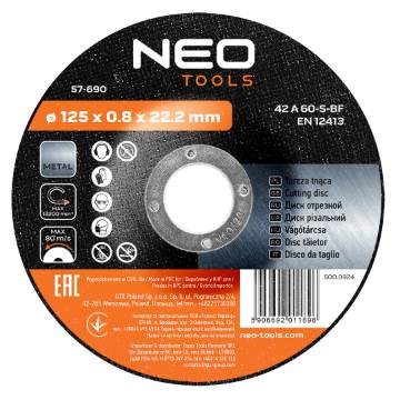 Metal cutting disc 125 x 0.8 x 22.2 mm, 42 A 60-S-BF