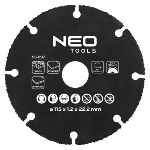 HM cutting disc for wood and plastics 115 x 22.2 mm