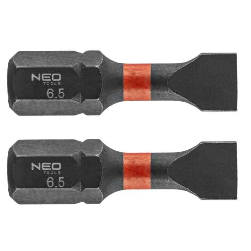 Impact bits SL6.5 x 25 mm, 2 pcs.