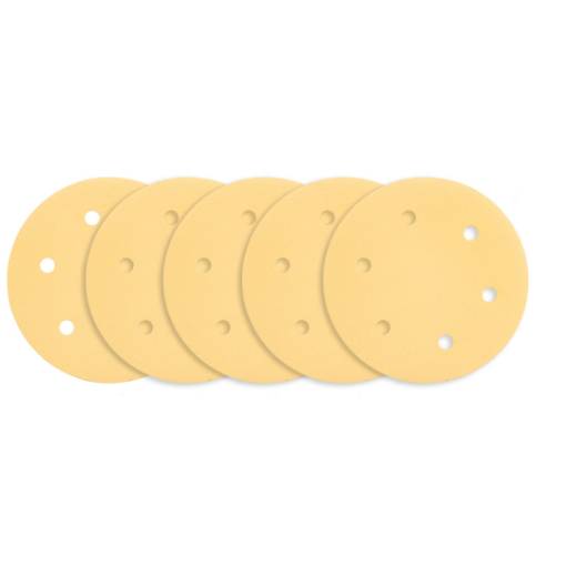 Velcro-backed sanding paper 225 mm, K180, 5 pcs, with 6 holes for sander 59G264, 59G265