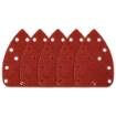 Velcro-backed sanding sheets, iron 80 x 140 mm, P100, 5 pcs, with 11 holes for 59G336