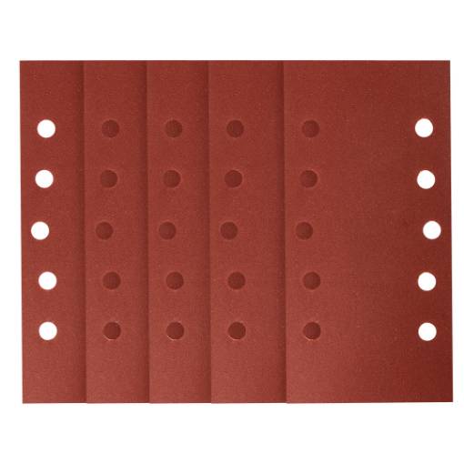 Velcro-backed sanding paper 115 x 230 mm, P240, 5 pcs, with 10 holes