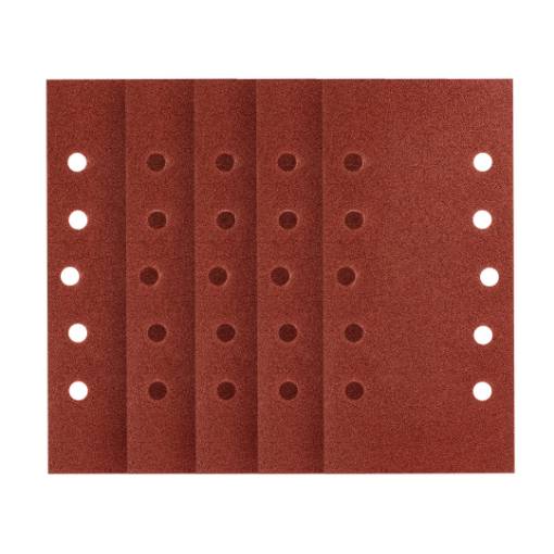 Velcro-backed sanding paper 115 x 230 mm, P100, 5 pcs, with 10 holes