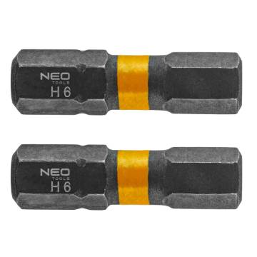 HEX6 x 25 mm impact bits, 2 pcs.