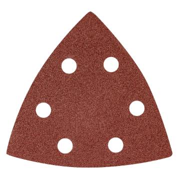 Velcro-backed delta sanding paper 93 x 93 mm P80, 5 pcs, with 6 holes