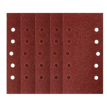 Velcro-backed sanding paper 115 x 230 mm, P60, 5 pcs, with 10 holes
