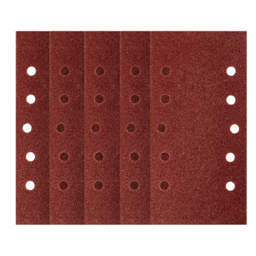 Velcro-backed sanding paper 115 x 230 mm, P60, 5 pcs, with 10 holes