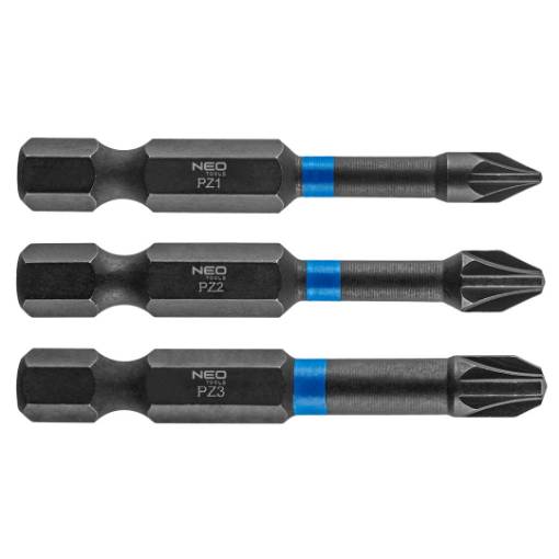 Impact bits PZ1/2/3 x 50 mm, 3 pcs.