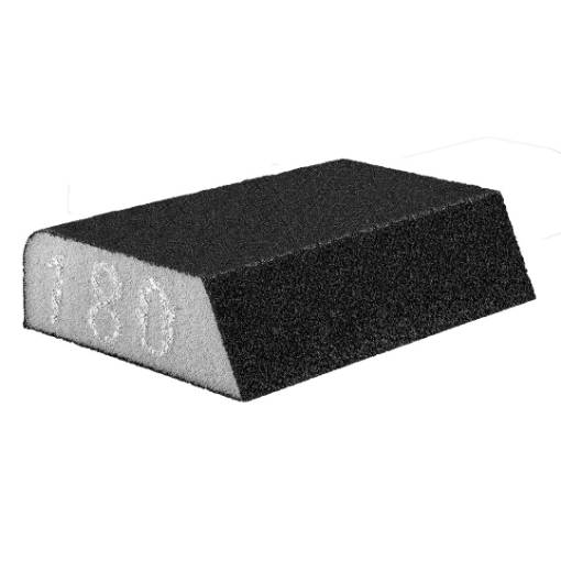 Abrasive sponge 98 x 25 x 68 mm, K180, angled