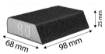 Abrasive sponge 98 x 25 x 68 mm, K180, angled