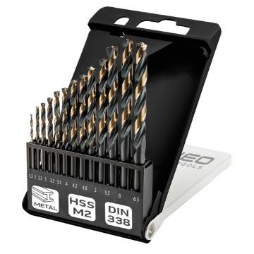 HSS-CNC metal drill bits, 124°, "Pro-Tec", 1.5 - 6.5 mm, set of 13 pcs.