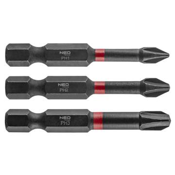 Impact bits PH1/2/3 x 50 mm, 3 pcs.