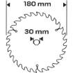 Saw blade, widia, 180 x 30 mm, 60 teeth