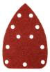Velcro-backed sanding paper, iron 80 x 140 mm, P40, 5 pcs, with 11 holes
