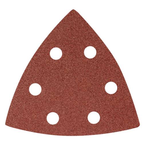 Velcro-backed delta sanding paper 93 x 93 mm P100, 5 pcs, with 6 holes