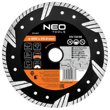 Diamond blade 200 x 25.4 mm, turbo