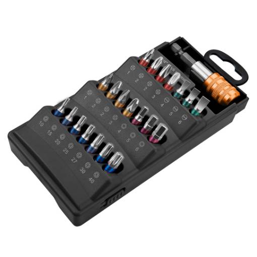 Screwdriver bits, set of 22 pieces.