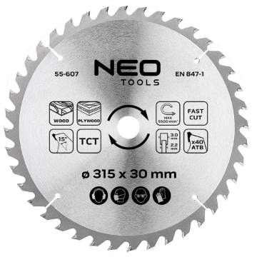 Saw blade, widia, 315 x 30 mm, 40 teeth