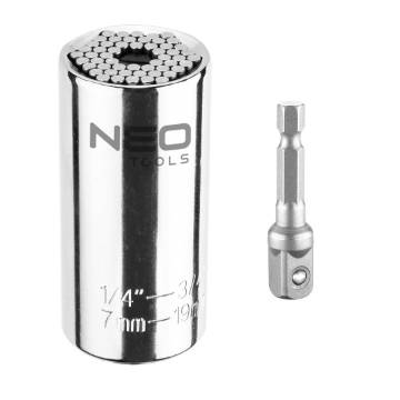 Universal socket 7-19 mm, 1/4"-3/4"