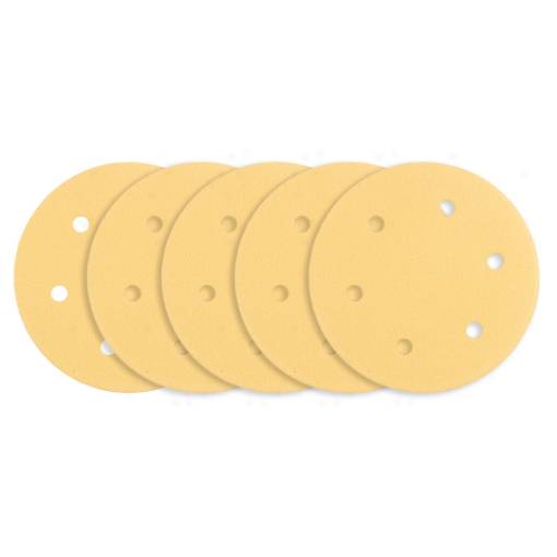 Velcro-backed sanding paper 225 mm, K120, 5 pcs, with 6 holes for sander 59G264, 59G265