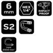 Impact wrench, magnetic 6 x 65 mm