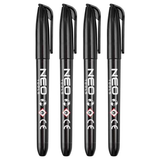 Construction marker, black, permanent, waterproof, oil-based, 4 pieces