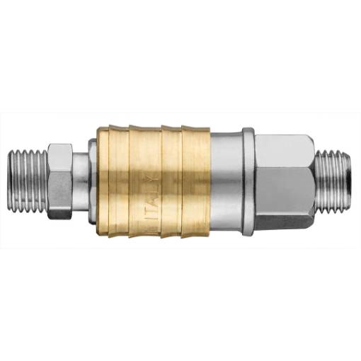 Quick coupler for compressor, with nozzle, 1/4" male thread