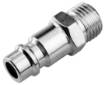 Quick coupler for compressor, with nozzle, 1/4" male thread