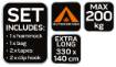 Hammock kit, size 330 x 140 cm