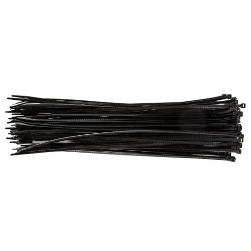 Cable ties 4.8 x 370 mm, black, 75 pcs